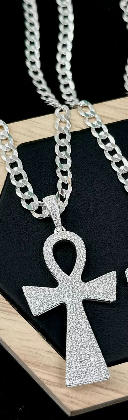 Cadena cubana de plata