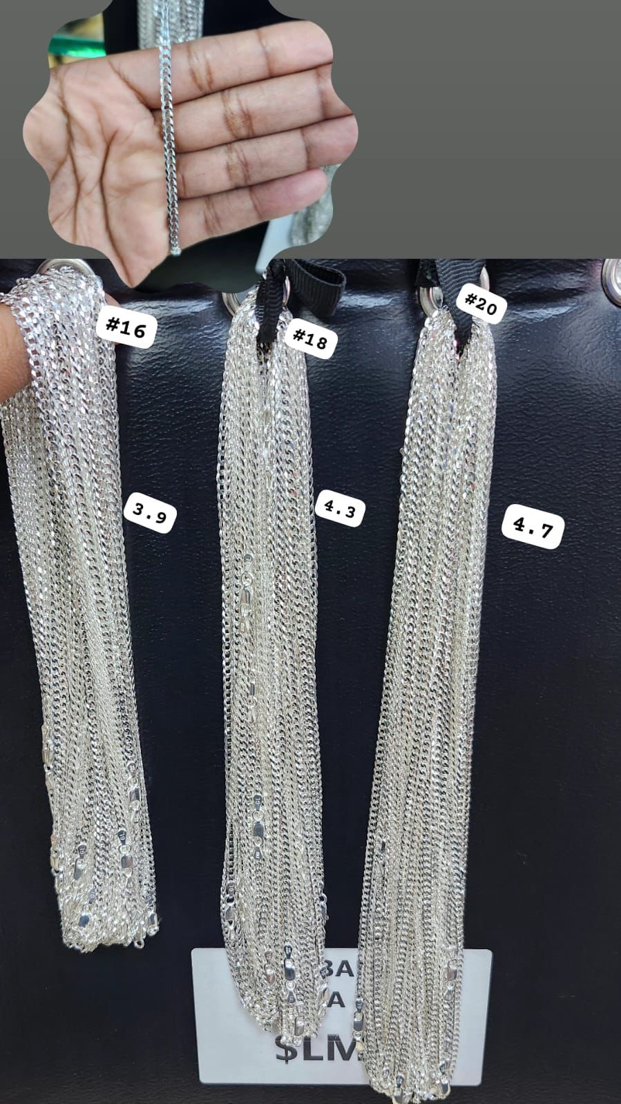 Cadena cubana de plata