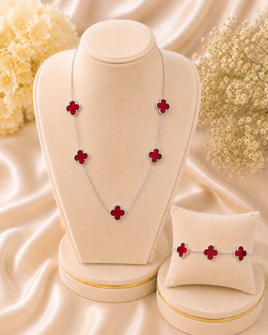Conjunto de trebol plata