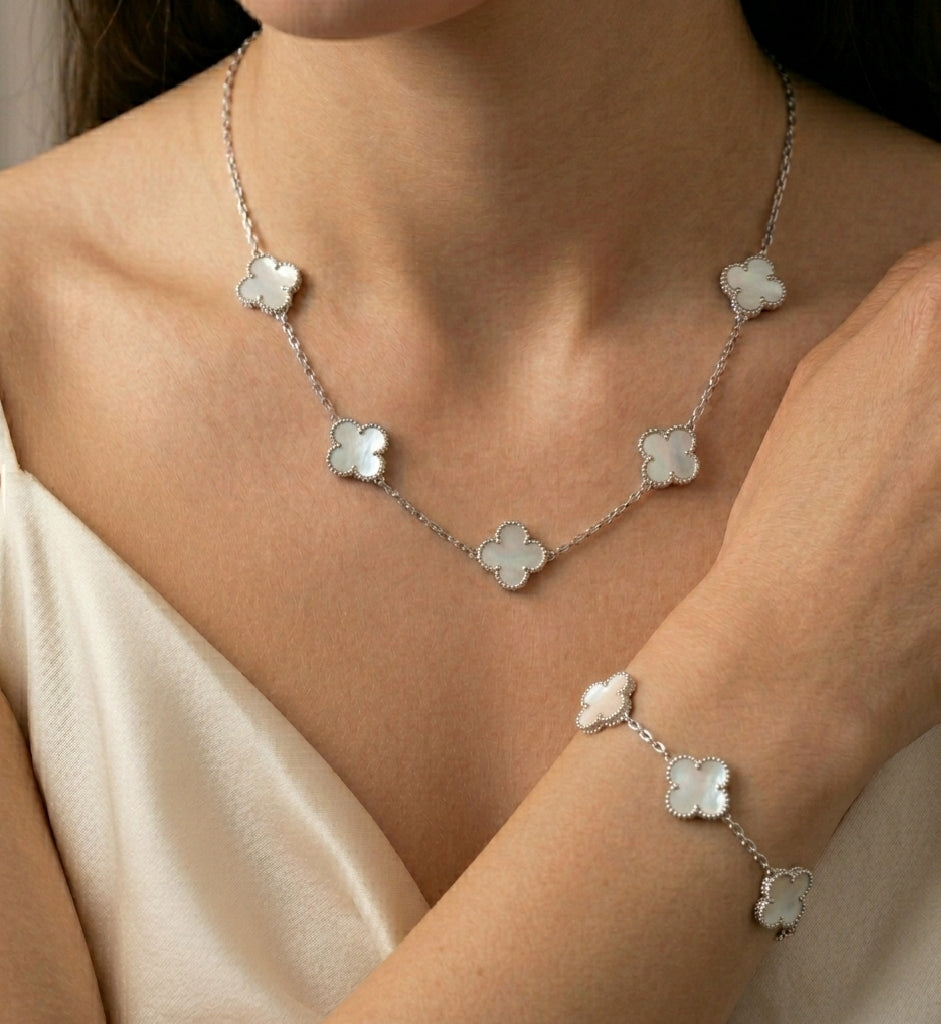Conjunto de trebol plata