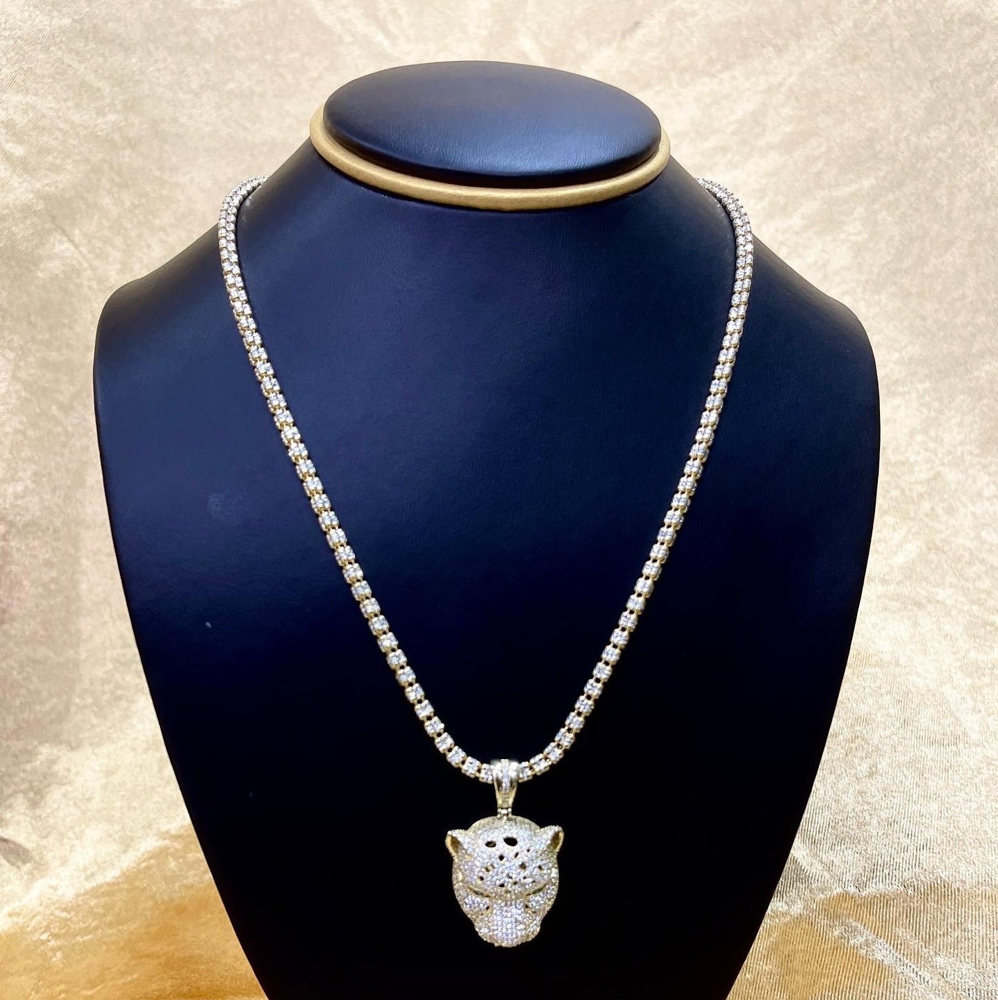 Cadena ICE de plata con baño de oro