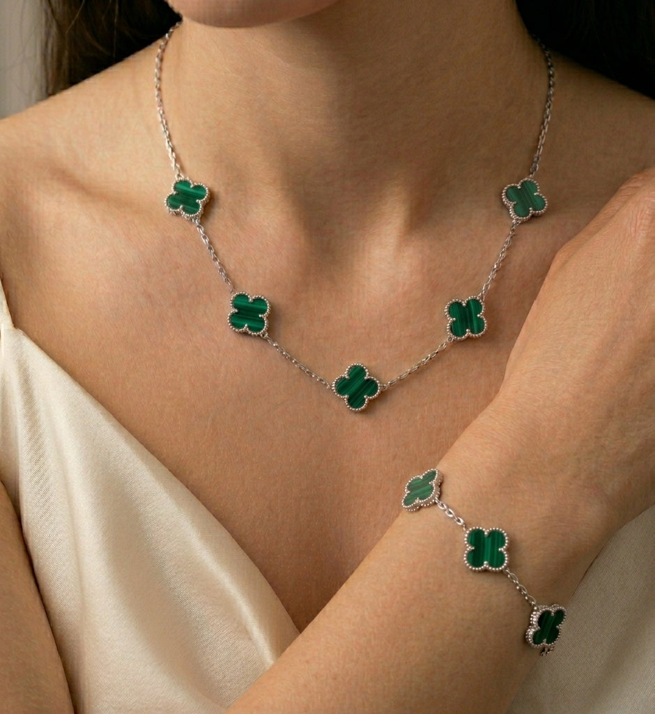 Conjunto de trebol plata