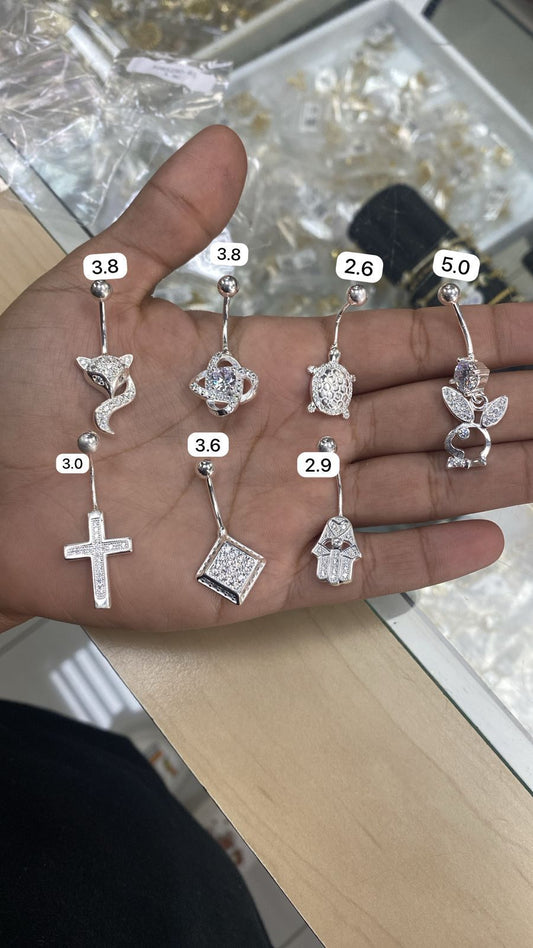 Aretes del ombligo plata