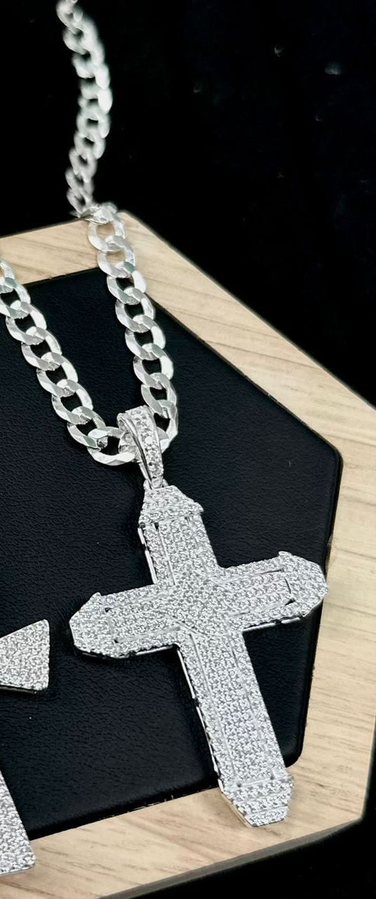 Cadena cubana de plata