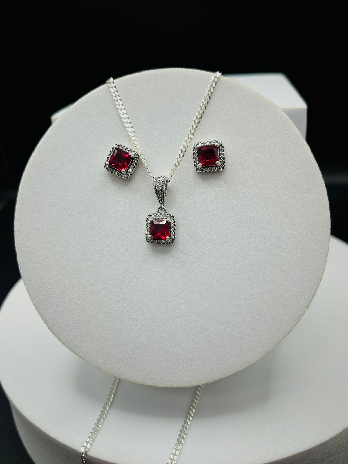Sets con cadena de plata cuadrado