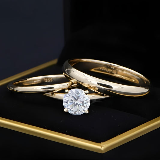 Trios de boda en plata con baño de oro